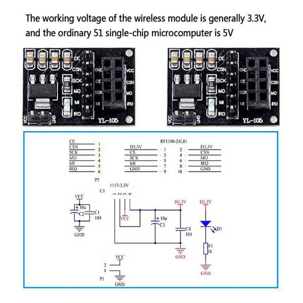 Nrf24L01 - ABAN 5 szt. Moduł adaptera bezprzewodowego