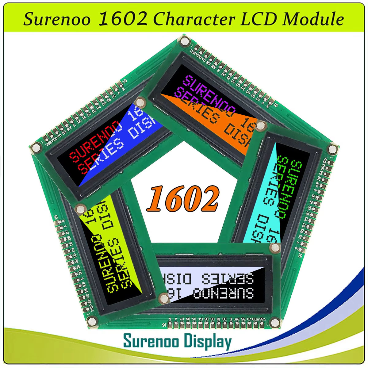 Lcd 1602 - Moduł wyświetlacza LCD Surenoo 1602 16X2