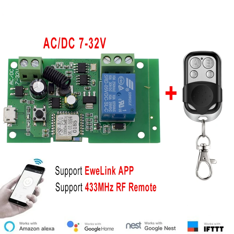 Relay Module 1 Channel - Ewelink AC/DC 5V 7V-32V 1-kanałowy moduł