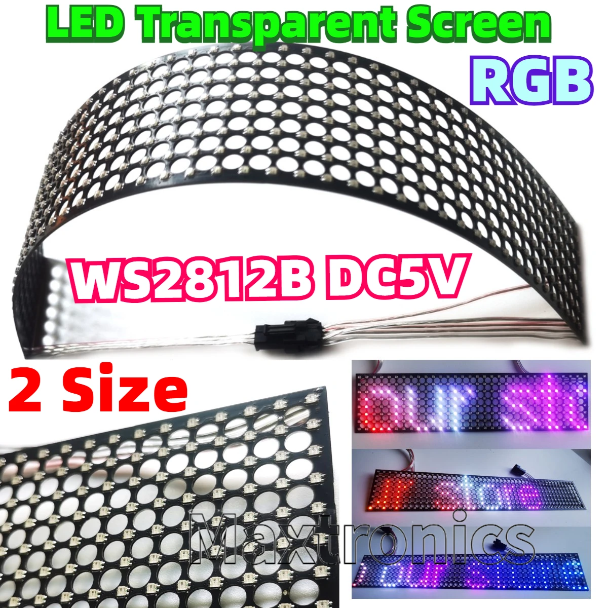 Ws2812B - WS2812B Przezroczysty ekran LED Pełnokolorowy RGB