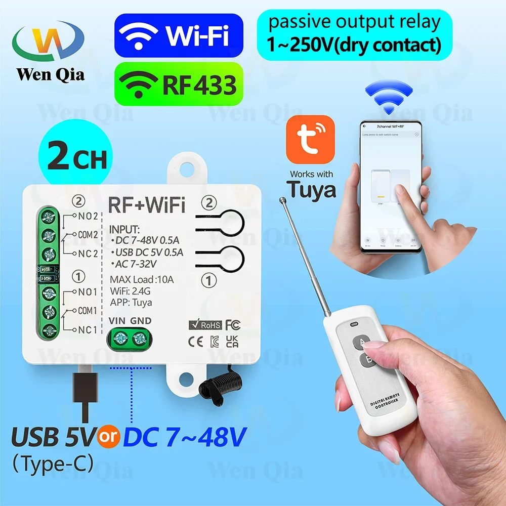 Ir Remote Module - 2-kanałowy inteligentny włącznik światła Tuya, moduł