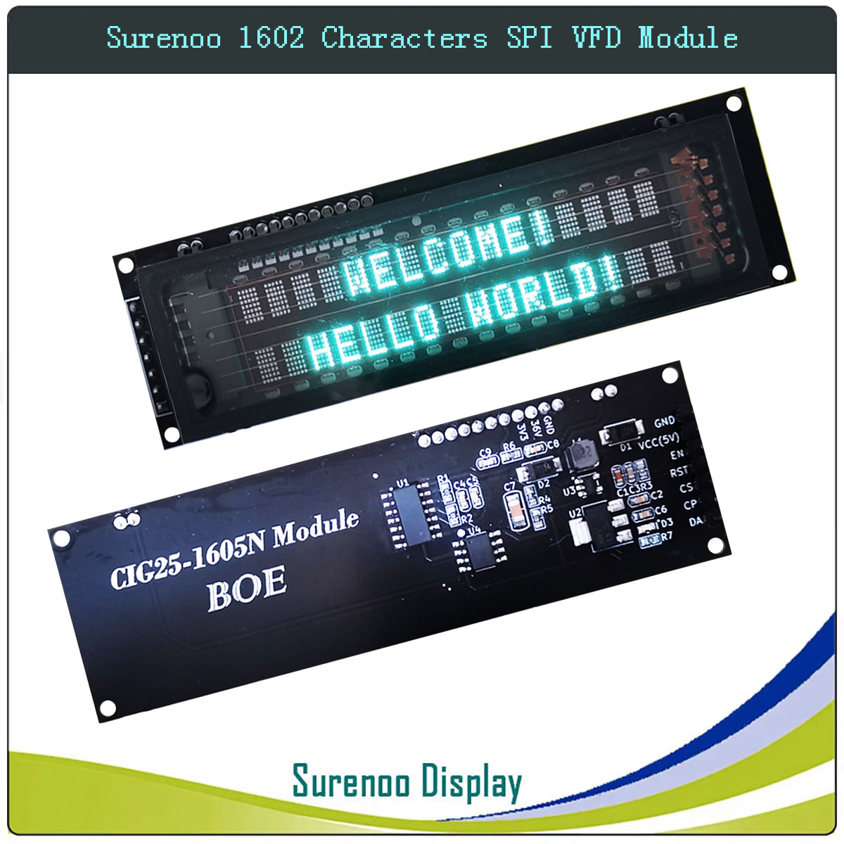 Lcd 1602 - Moduł wyświetlacza LCD Surenoo 7P Serial