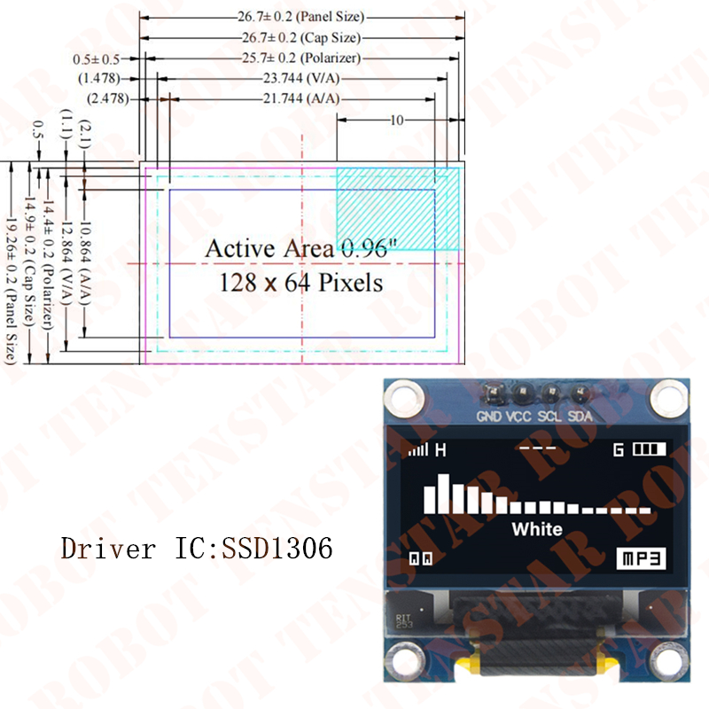 TENSTAR 0,96 cala OLED SSD1306 – Oled Display 0.96 recenzja i cena