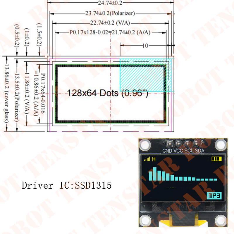 TENSTAR 0,96 cala OLED SSD1306 – Oled Display 0.96 recenzja i cena