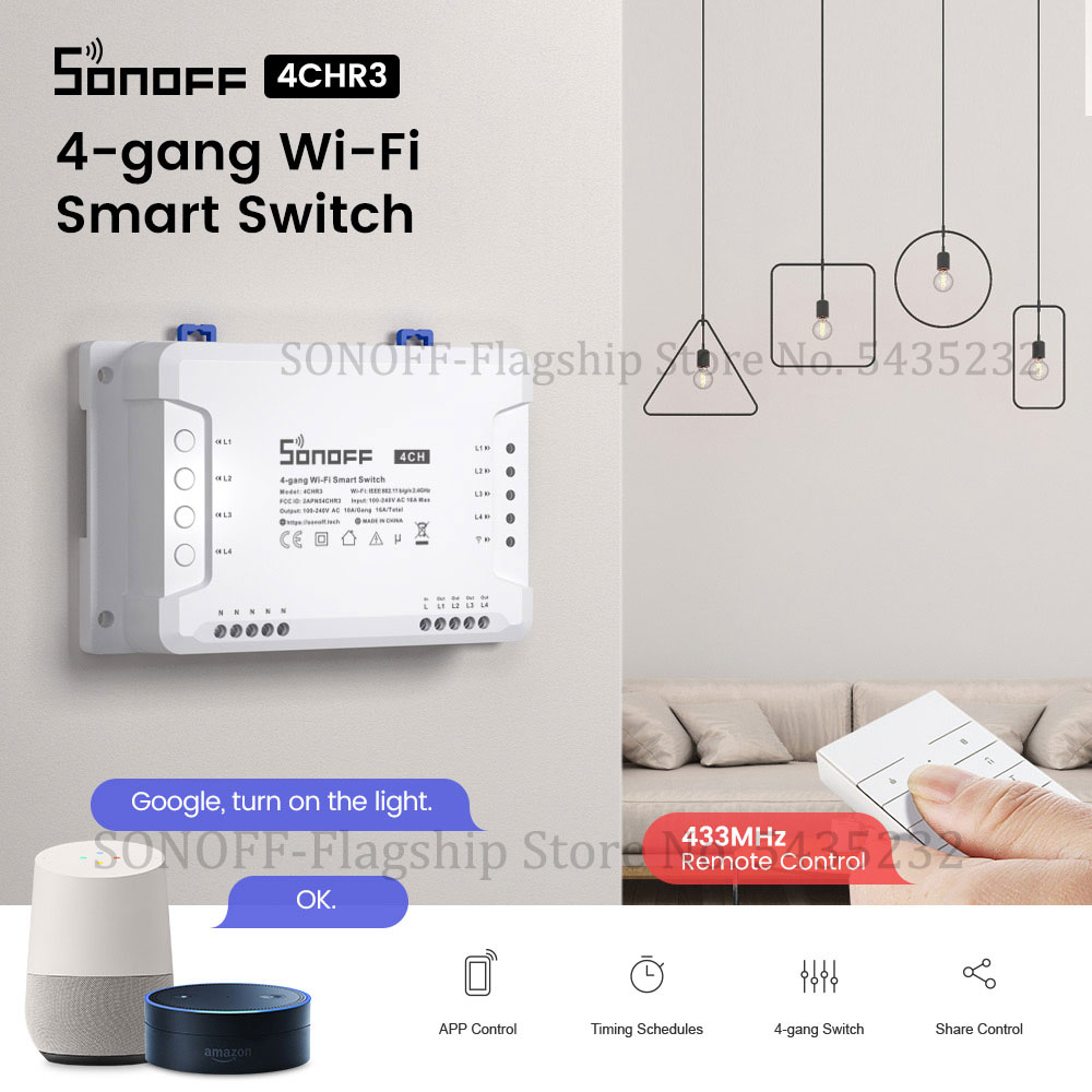 Itead SONOFF 4CH R3 Wifi bezpr – Relay Module 1 Channel recenzja i cena