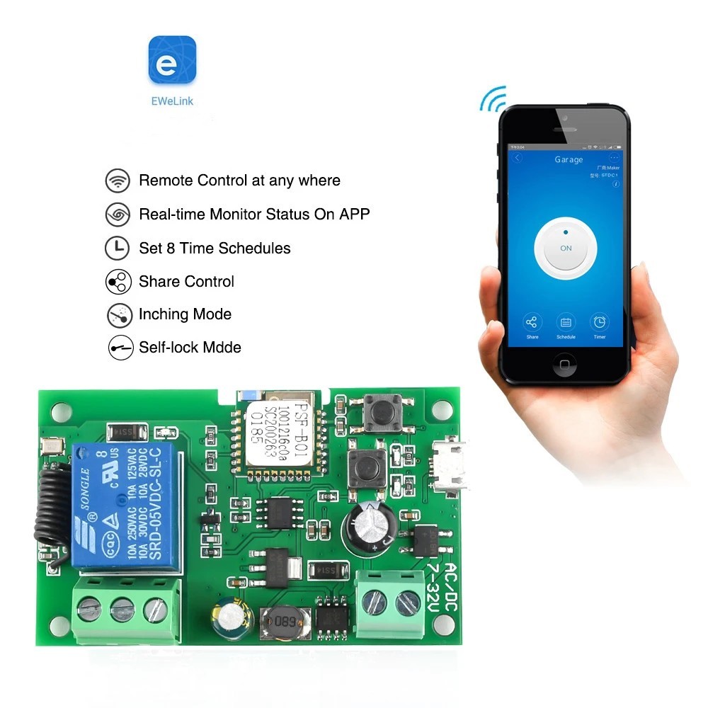 Ewelink AC/DC 5V 7V-32V 1-kana – Relay Module 1 Channel recenzja i cena