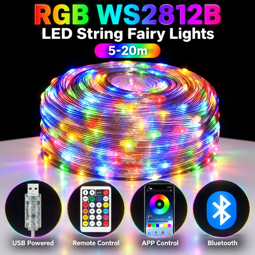 5-20m WS2812B RGB LED Lampki D – Ws2812B recenzja i cena