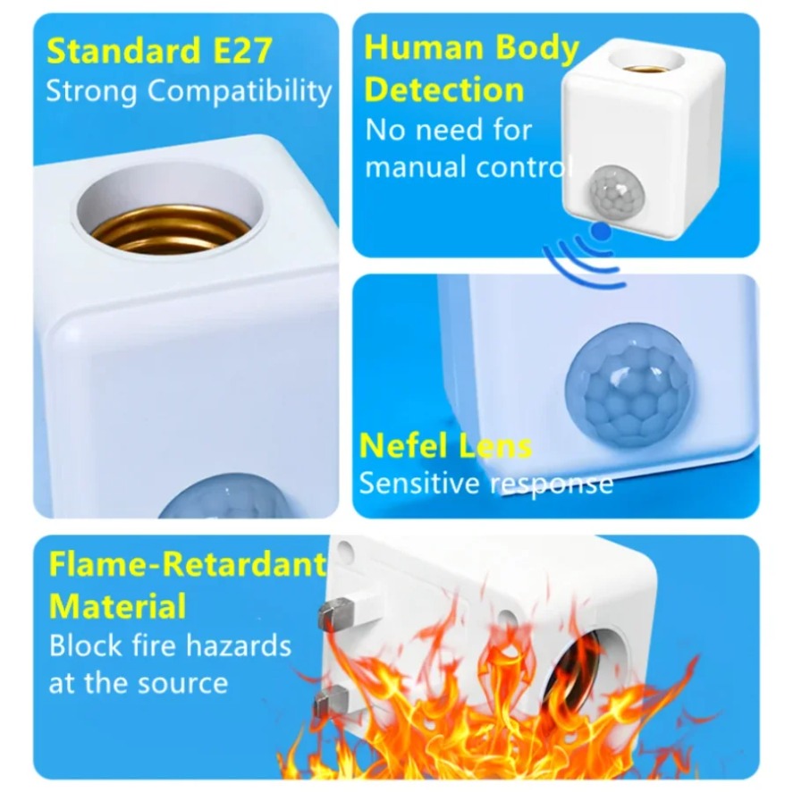Gniazdo żarówki E27 z czujniki – Pir Motion Sensor recenzja i cena