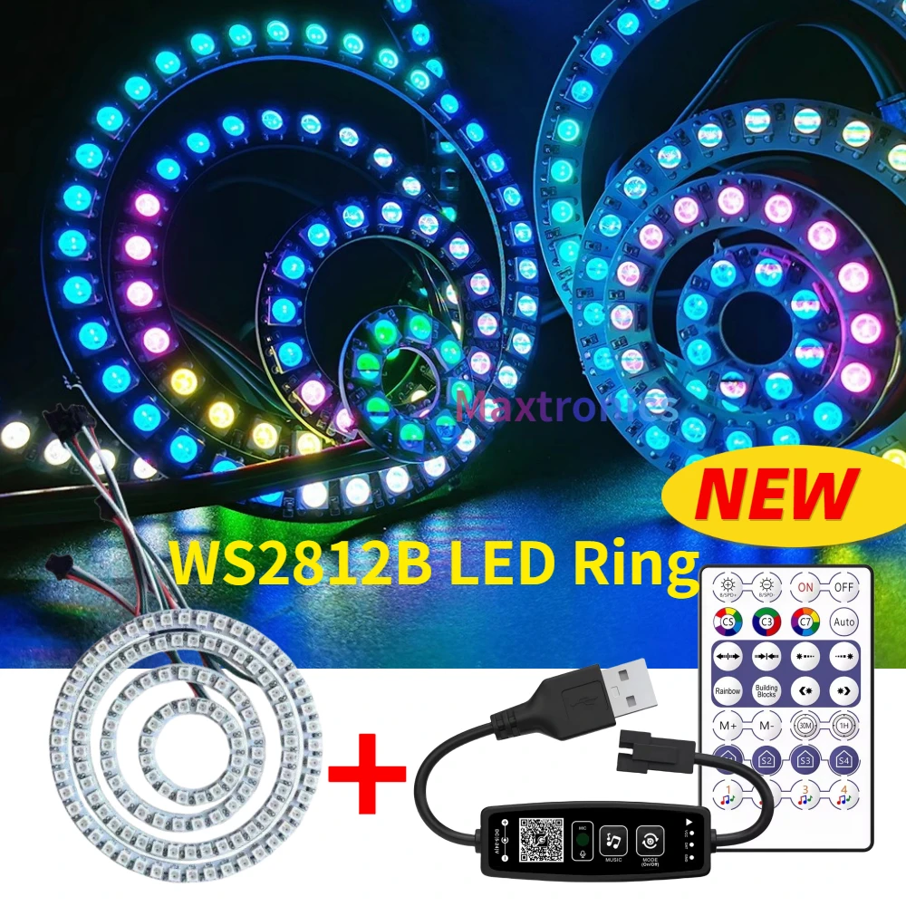 Zestaw pierścieni LED RGB WS28 – Ws2812B recenzja i cena