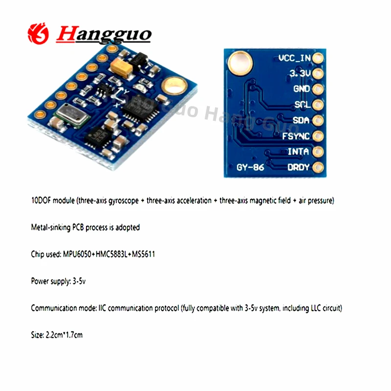 GY-86 10DOF MS5611 HMC5883L MP – Mpu6050 recenzja i cena